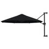 vidaXL Wandparasol met metalen paal 300 cm zwart