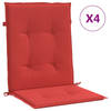 vidaXL Tuinstoelkussens lage rug 4 st 100x50x3 cm oxford stof rood