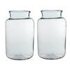 2x Bloemenvaas / cilindervaas van glas 40 x 23 cm - Vazen