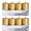 8x Kaarsen goud 5 x 10 cm 18 branduren sfeerkaarsen - Stompkaarsen