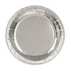 24x Zilveren feest borden 23 cm decoraties - Feestbordjes