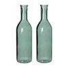 2x Decoratiefles / glazen fles grijs 50 x 15 cm - Vazen