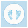 60x Stuks servetten baby voetjes print jongen blauw/wit 3-laags - Feestservetten