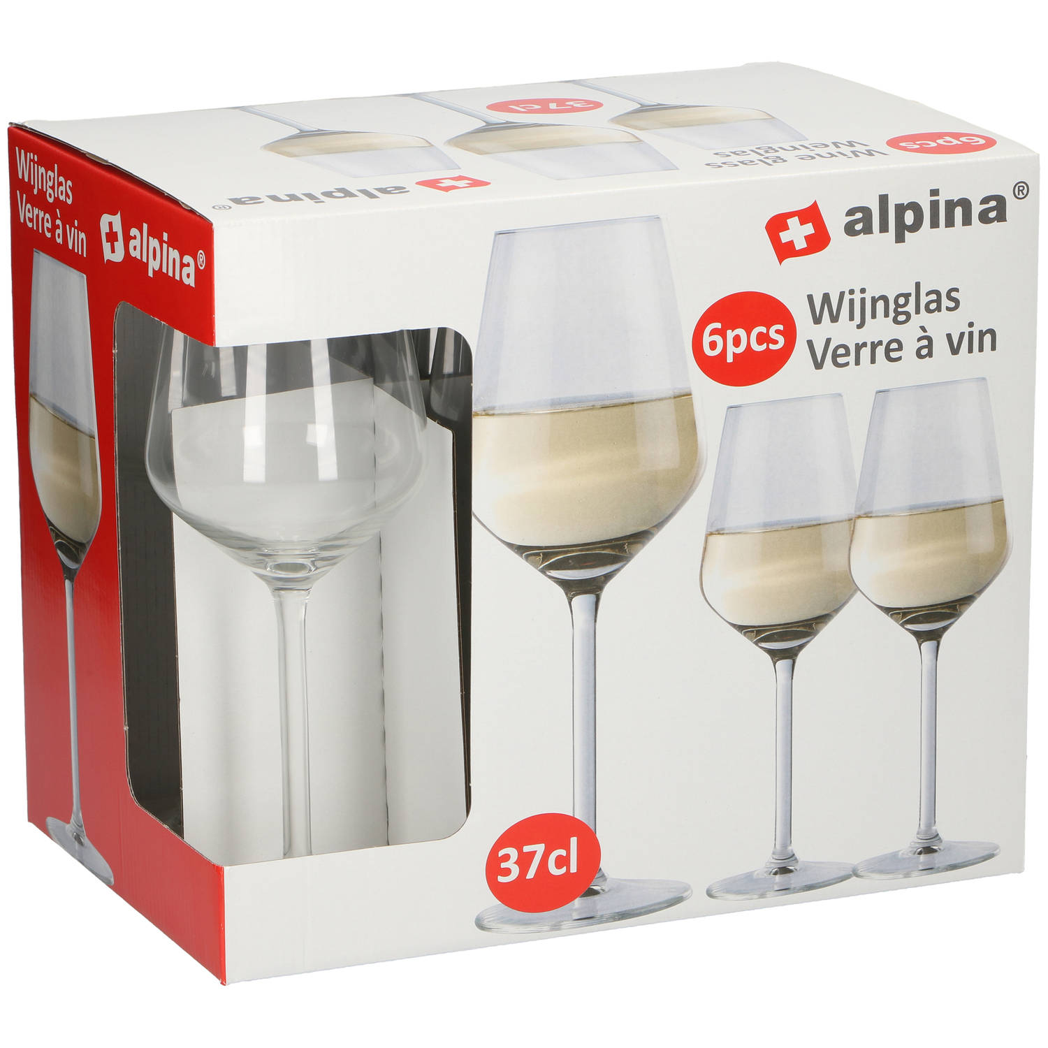 Wonderbaarlijk Gaan wandelen Af en toe Alpina Wijnglazen Set - Wijnglas voor Witte Wijn - Hoogte 21cm - 37 cl - 6  Stuks | Blokker