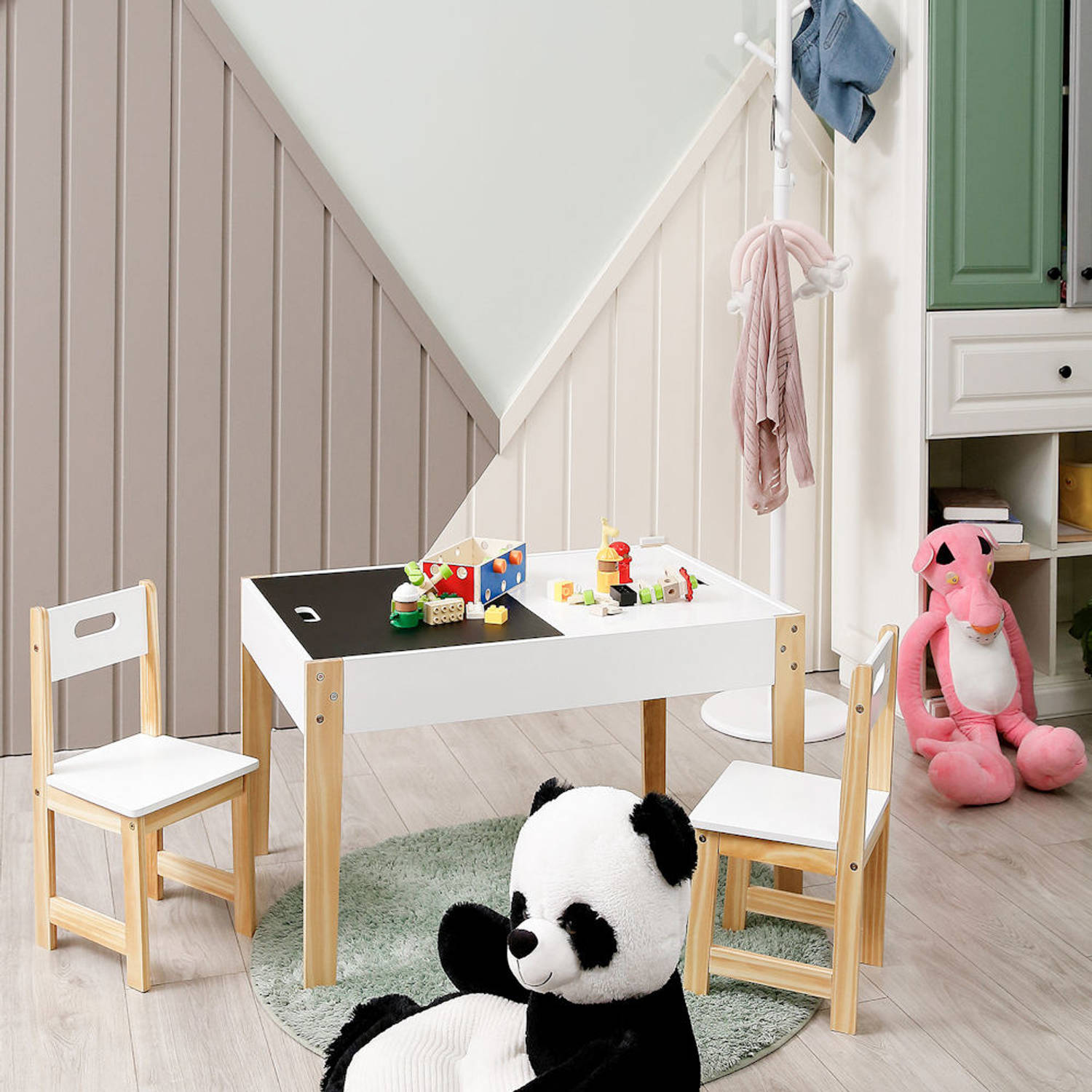 Kindertafel met stoeltjes van hout - 1 tafel en | Blokker