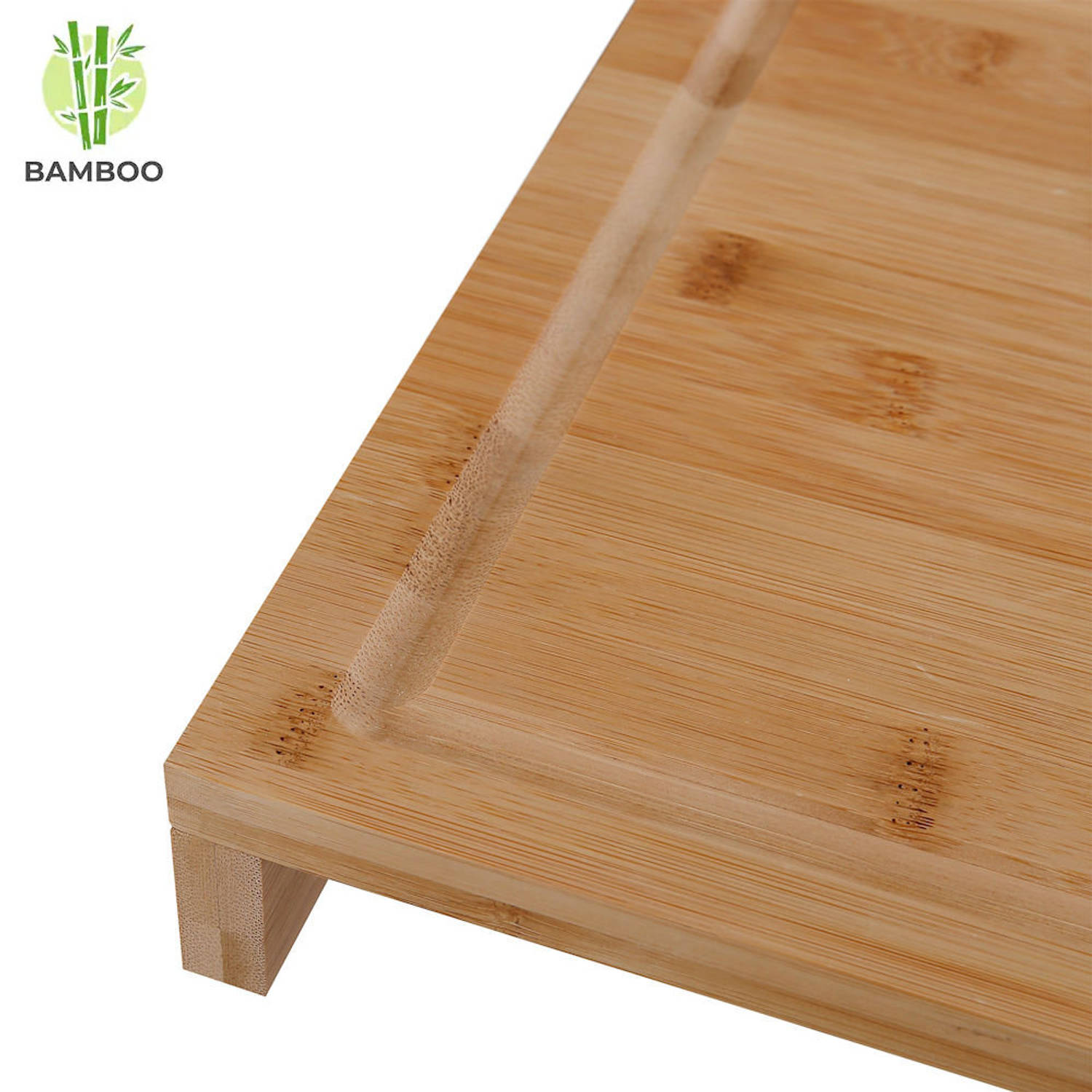 registreren helpen Krijger Houten snijplank van Bamboe hout met saprand - Stevige kwaliteit - | Blokker