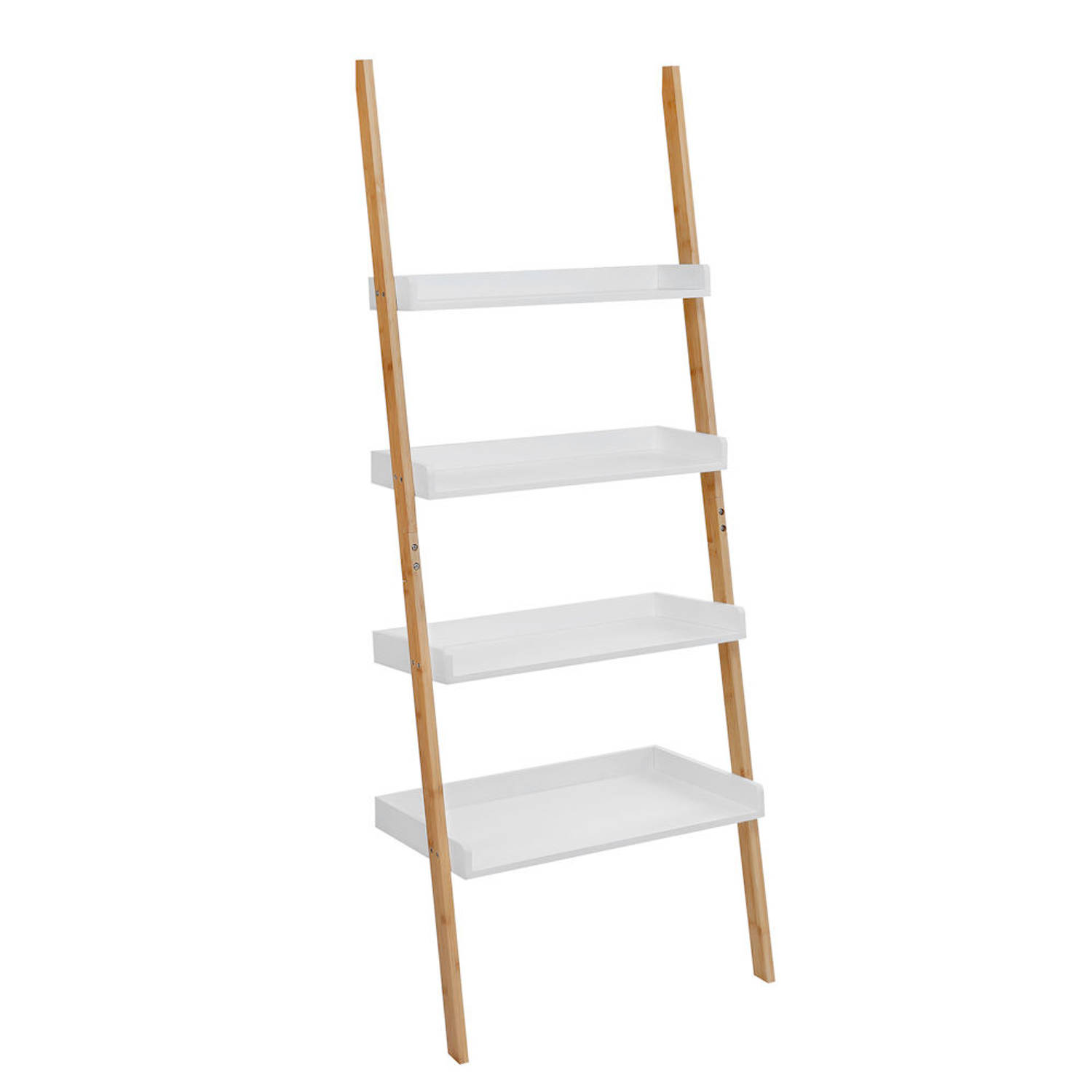 Ladderrek Van Bamboe Hout Houten Decoratie Ladder Open Ladderkast Blokker