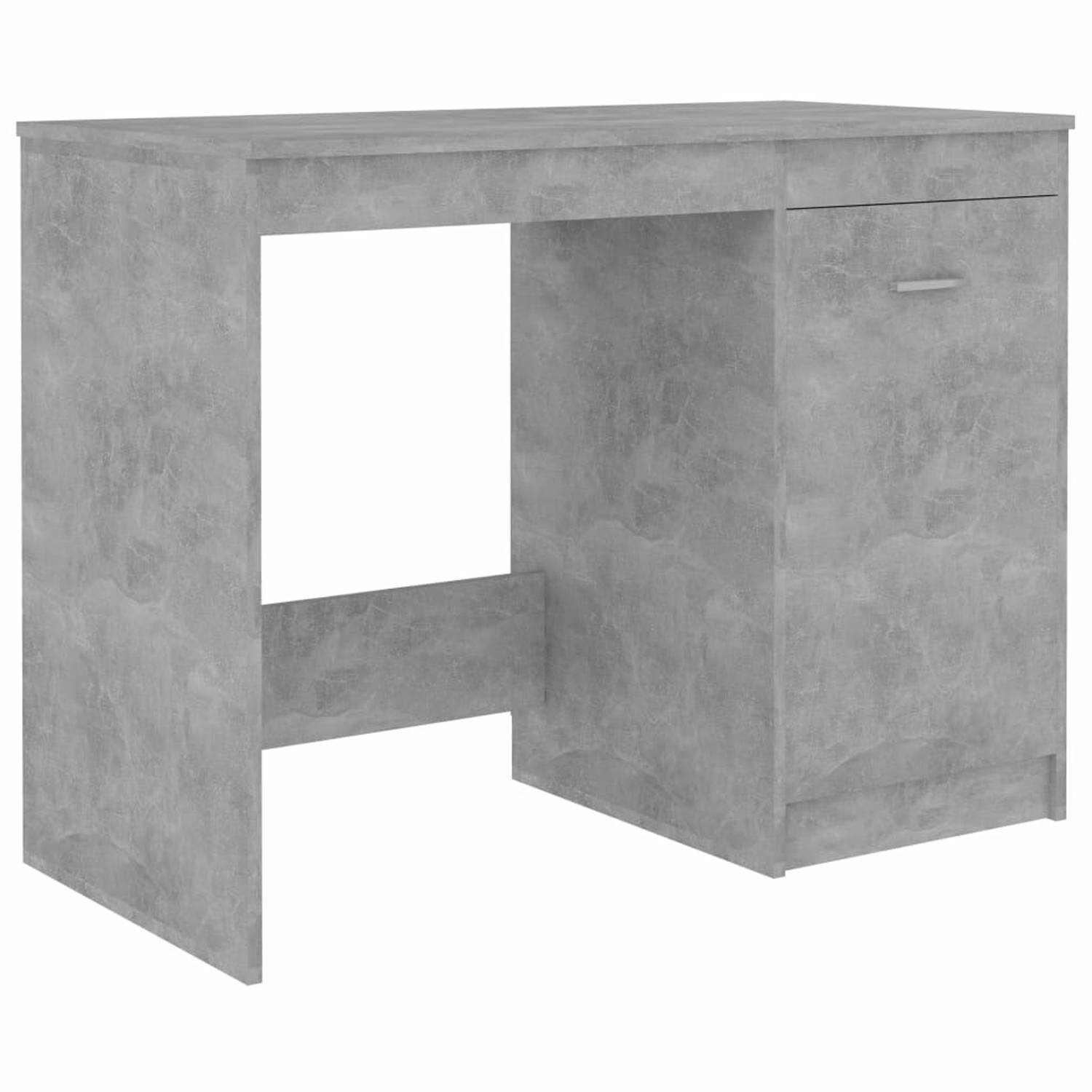 vidaXL Bureau 100x50x76 cm spaanplaat betongrijs