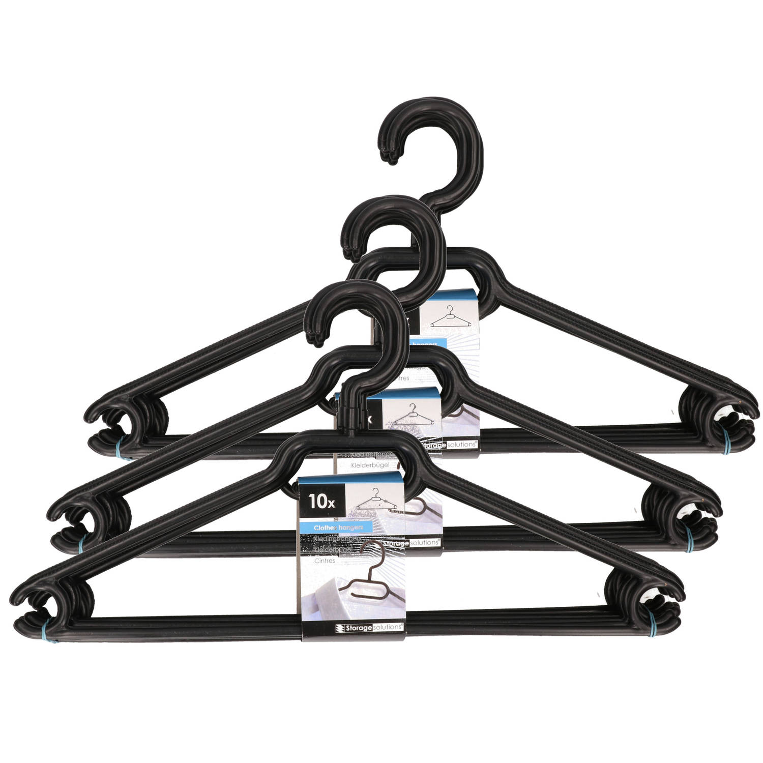Set van 40 stuks zwarte kledinghanger van kunststof Kleding ophangen kledinghanger voordeelset