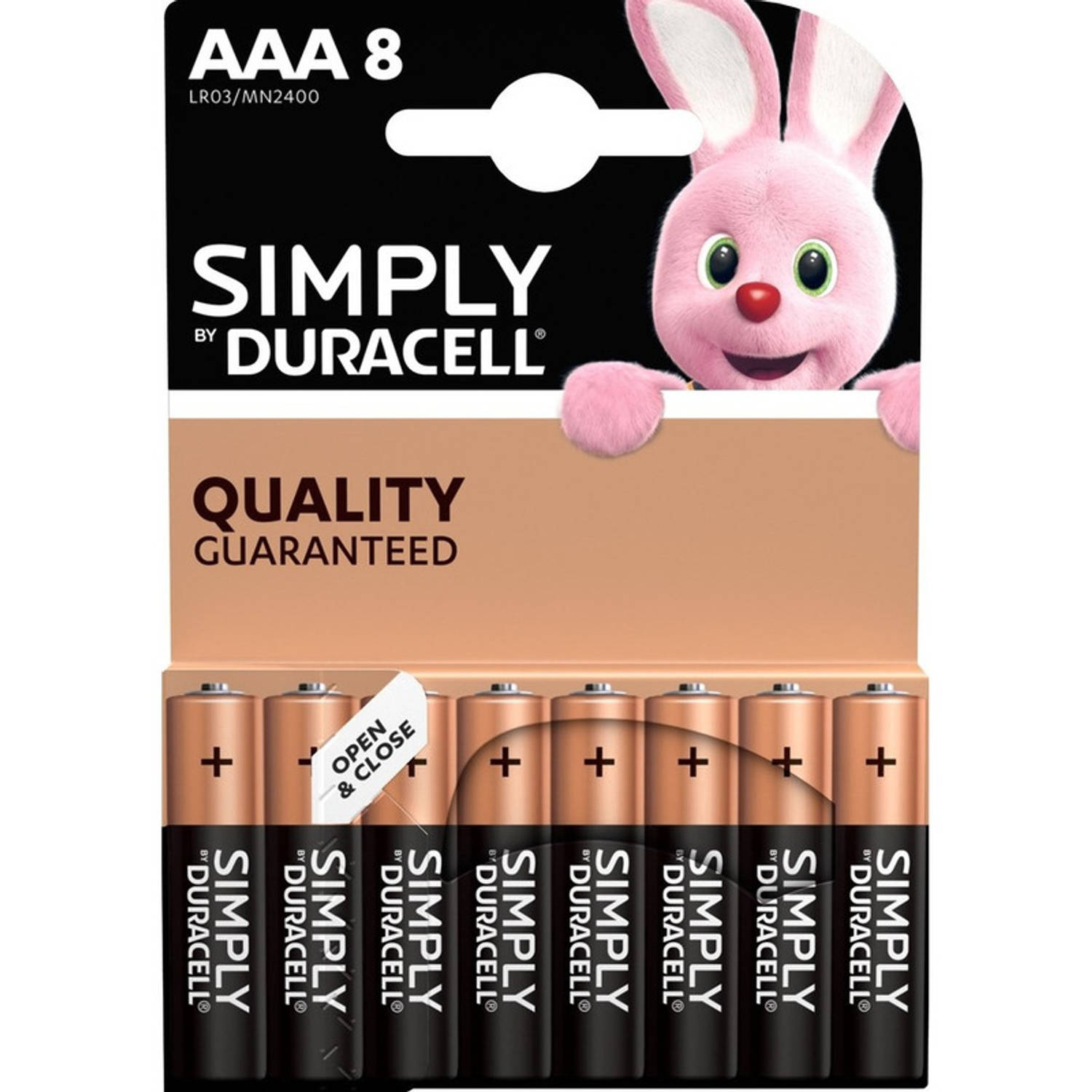 8x Duracell AAA Simply batterijen alkaline LR03 MN2400 1.5 V - Minipenlites AAA batterijen