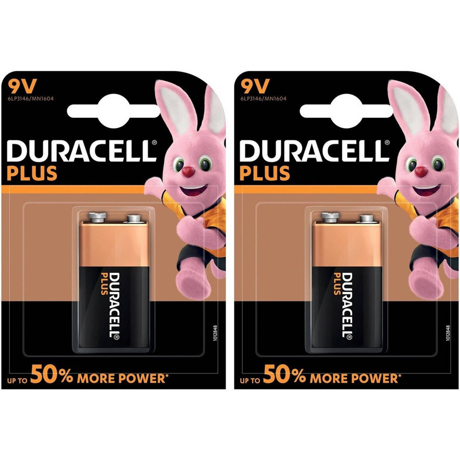 Set van 2x Duracell V9 Plus batterijen alkaline LR61 9 V - batterij 9v blok