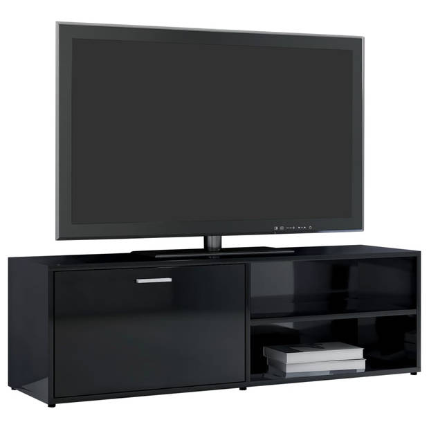vidaXL Tv-meubel 120x34x37 cm bewerkt hout hoogglans zwart