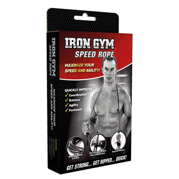 Iron Gym Adjustable Speed Rope, Fitness kabel, touw, Springtouw