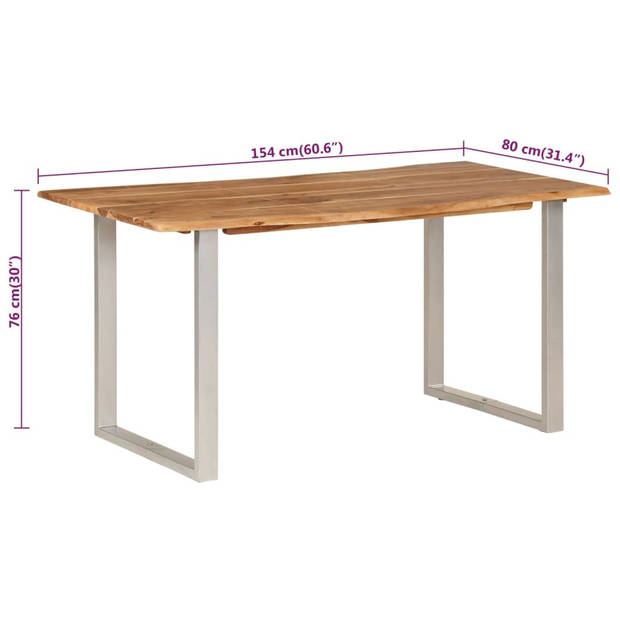 vidaXL Eettafel 154x80x76 cm massief acaciahout