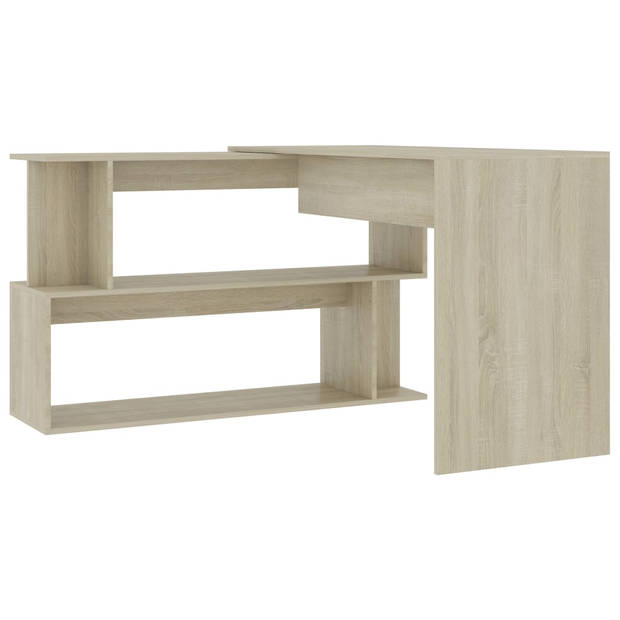 The Living Store Bureau Hoekbureau - 200 x 50 x 76 cm - Draaibaar - Sonoma eiken