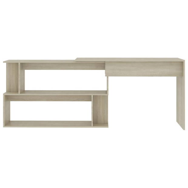 The Living Store Bureau Hoekbureau - 200 x 50 x 76 cm - Draaibaar - Sonoma eiken