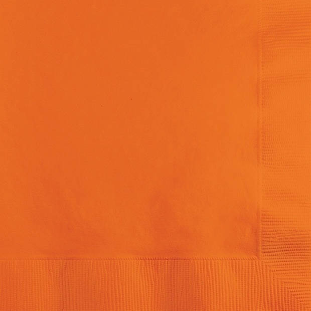80x Papieren feest servetten oranje - Feestservetten