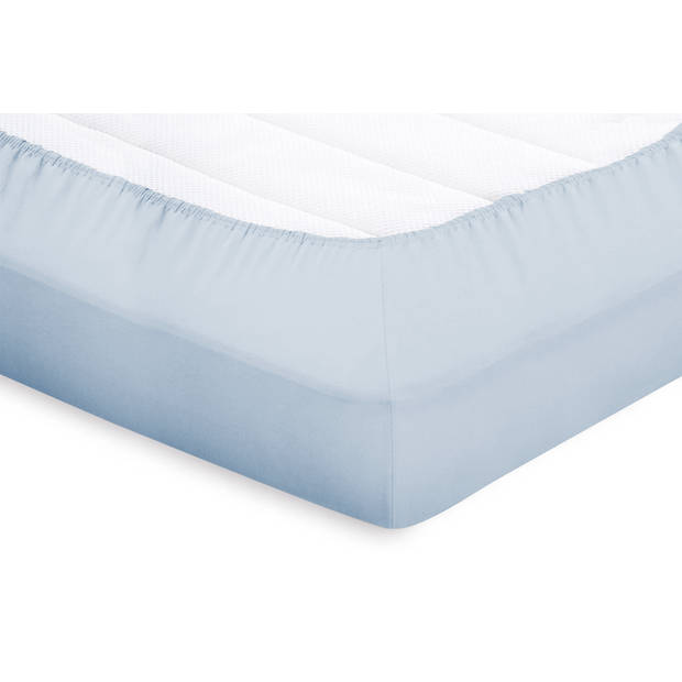 Eleganzzz Splittopper Hoeslaken Perkal Katoen - licht blauw 180x210/220cm