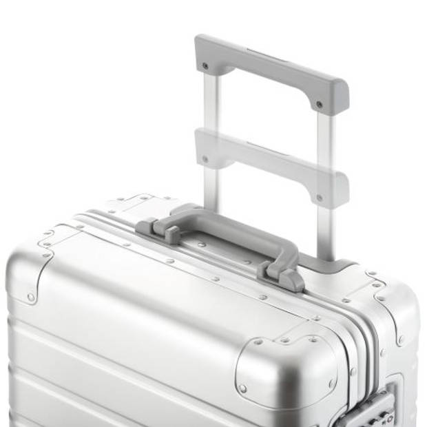 CarryOn ULD Handbagage - Luxe Aluminium Trolley 55cm - Dubbel TSA slot - Dubbele wielen - Aluminium/Zilver