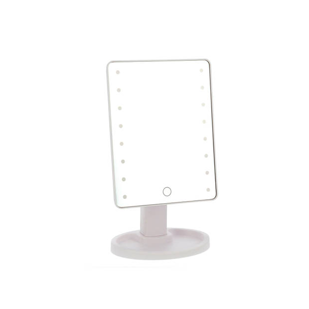 Gerimport - Staande LED Spiegel met 16x LED - Make-up spiegel - 16x11x28cm