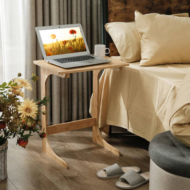 Bedtafeltje - bijzettafel - laptoptafel van bamboe hout - Voor laptop