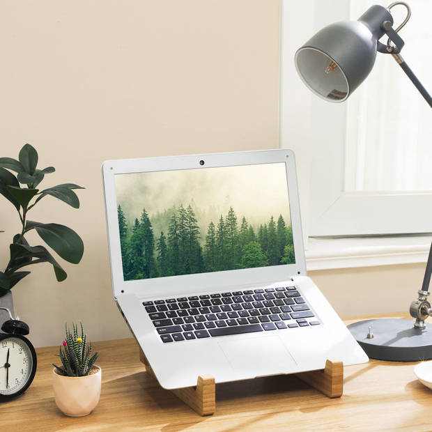 Laptop standaard van Bamboe hout - Houten laptopstandaard -