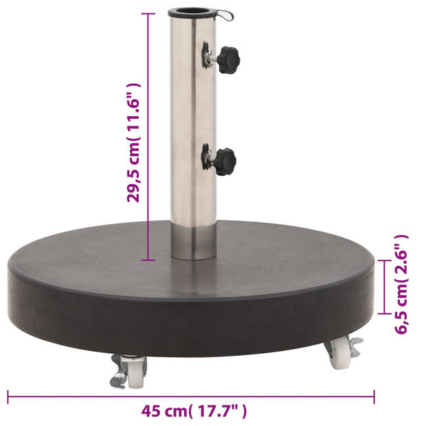 vidaXL Parasolvoet rond 30 kg graniet zwart