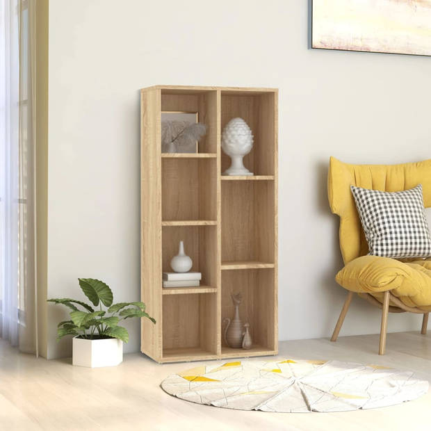 The Living Store Boekenkast Sonoma Eiken - 50 x 25 x 106 cm - Met 7 schappen