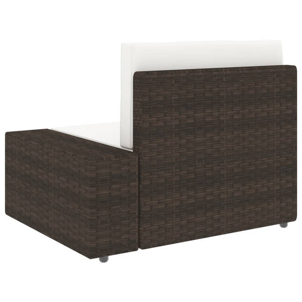 vidaXL 3-delige Loungeset poly rattan bruin