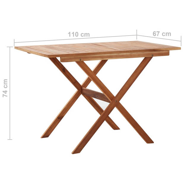 vidaXL Tuintafel 110x67x74 cm massief acaciahout