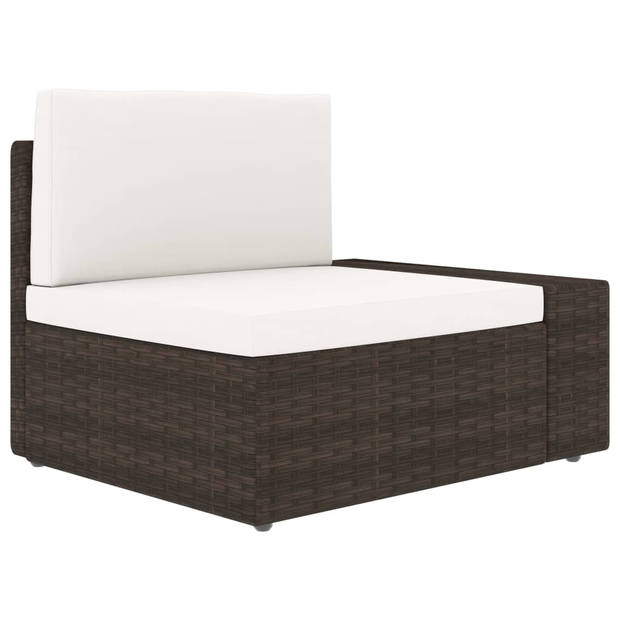 vidaXL 3-delige Loungeset poly rattan bruin