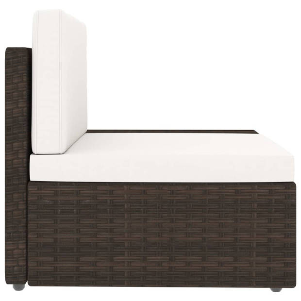 vidaXL 3-delige Loungeset poly rattan bruin