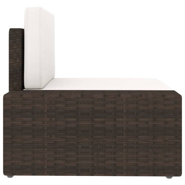 vidaXL 3-delige Loungeset poly rattan bruin