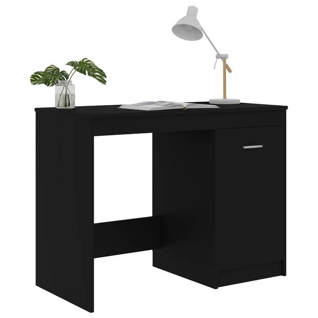 The Living Store Bureau Modern - 100x50x76 cm - Geïntegreerd kastje - Zwart