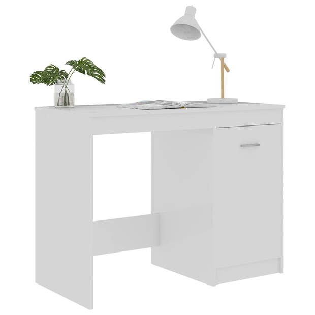 The Living Store Bureau Studio - Hoogglans wit - 100 x 50 x 76 cm - Bewerkt hout