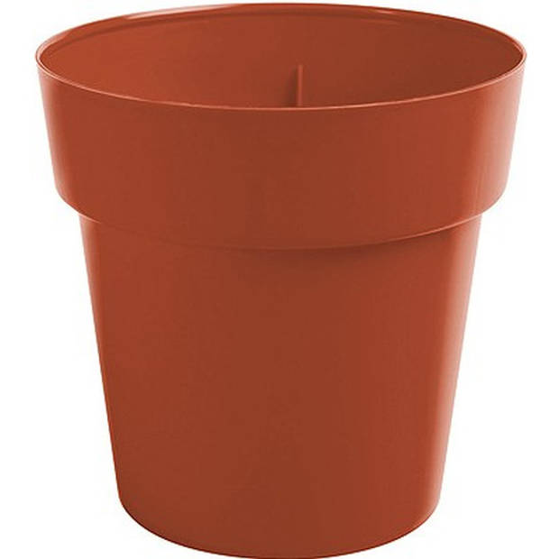 2x Rond terracotta plantenbakje/bloemenbakje/bloempotje Melisa 25 cm kunststof/plastic - Plantenbakken