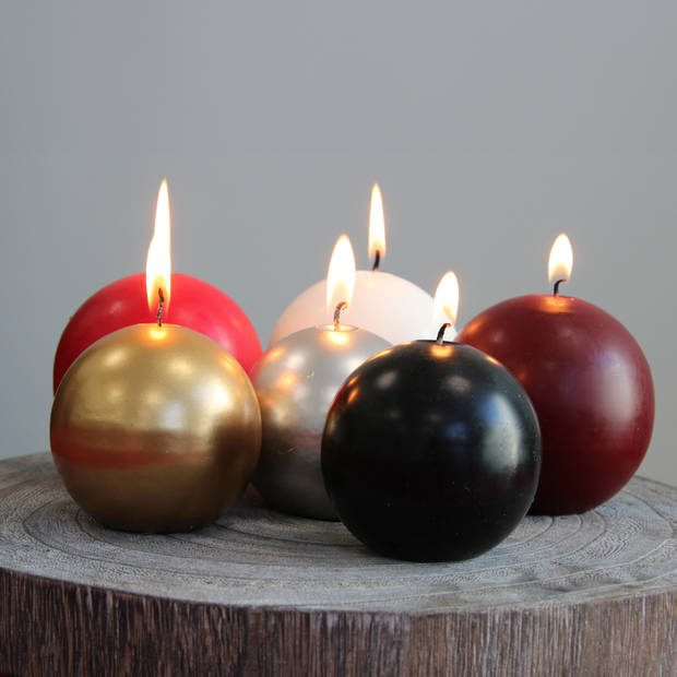 Trend Candles Bolkaars - 2x - goud - 7 cm - 16 branduren - rond - bolkaarsen