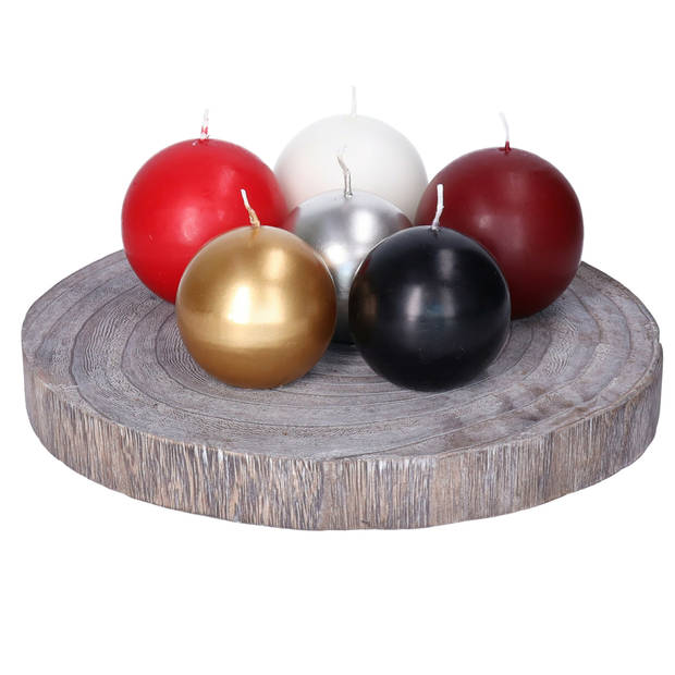 Trend Candles Bolkaars - 2x - goud - 7 cm - 16 branduren - rond - bolkaarsen