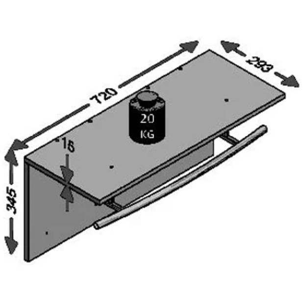 FMD Wandkapstok 72x29,3x34,5 cm wit