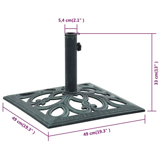 vidaXL Parasolvoet 12 kg 49 cm gietijzer groen