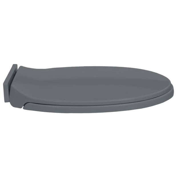 vidaXL Toiletbril soft-close ovaal grijs