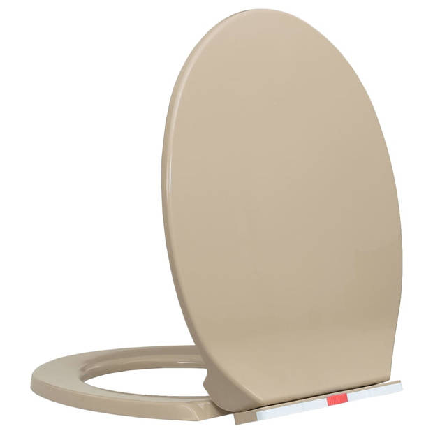 vidaXL Toiletbril soft-close en quick-release ovaal beige