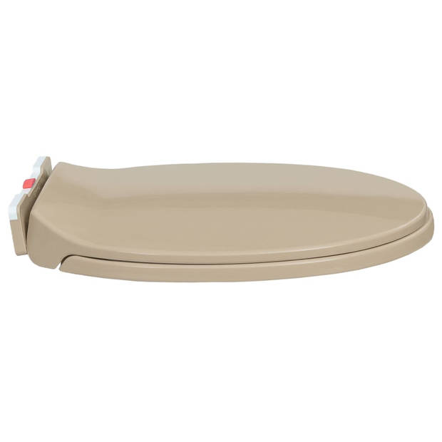 vidaXL Toiletbril soft-close en quick-release ovaal beige