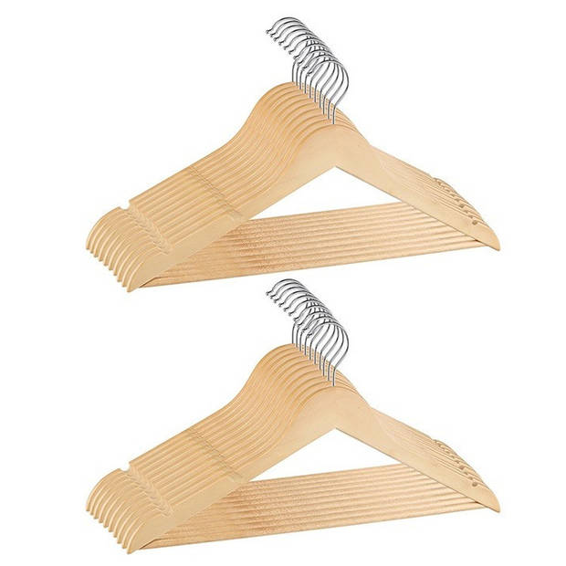 Set van 20x houten kledinghanger 45 cm - Kledinghangers