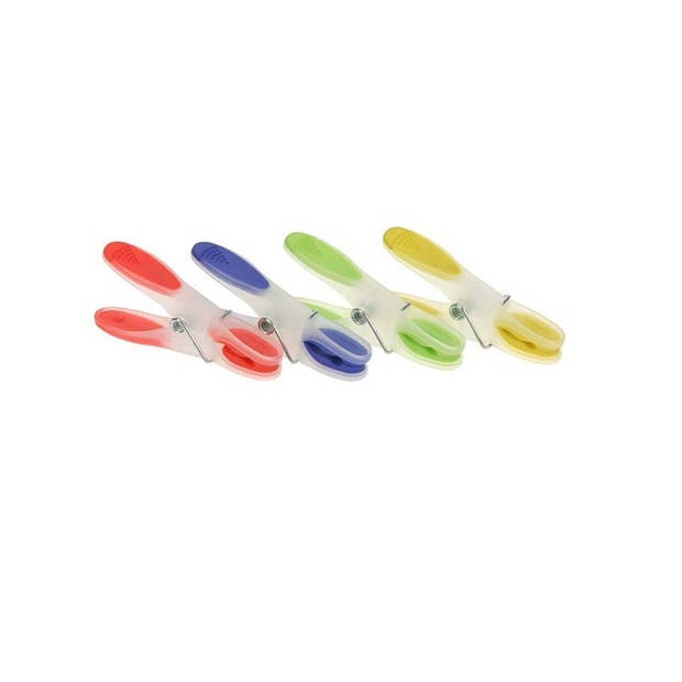 60x Wasgoedknijpers / wasknijpers in verschillende kleuren met sotfgrip - Knijpers