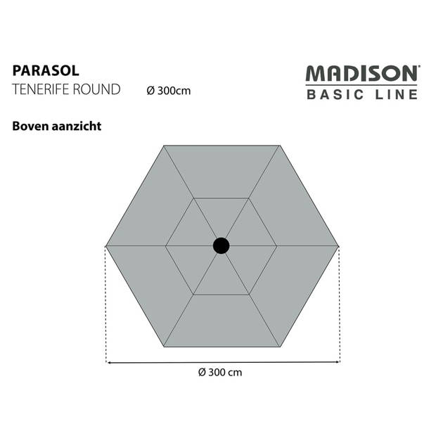 Madison Parasol Tenerife rond 300 cm taupe