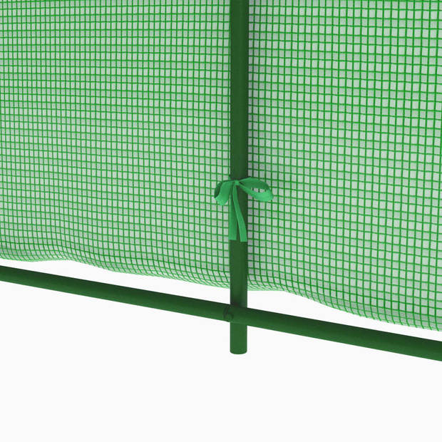 The Living Store Broeikas 4.5 x 2 x 2 m - Groen - PE-mesh stof - Gegalvaniseerd staal