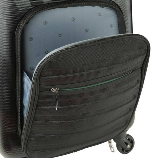 Princess Traveller Nice - Handbagage Koffer - 55cm - Zwart/Groen - Met Powerbank