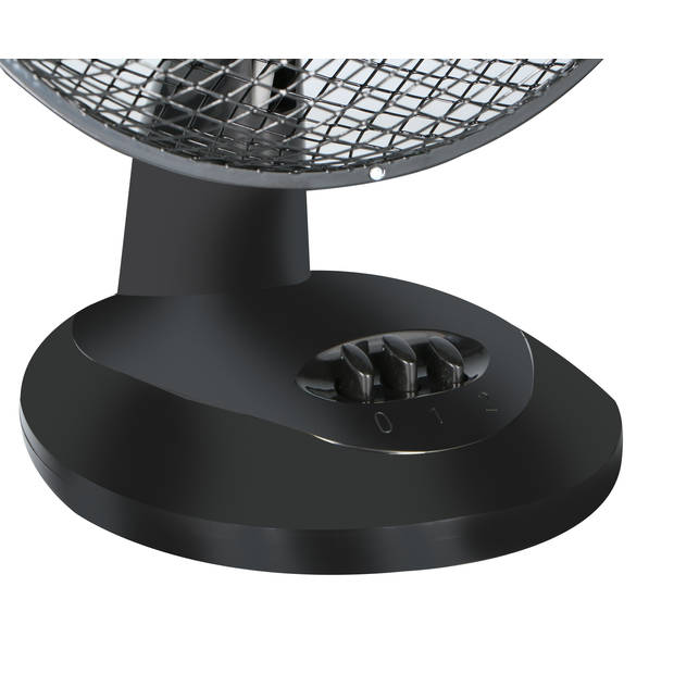 Voordelige tafel ventilator zwart 23 cm - Zwarte kantoor/bureau ventilatoren