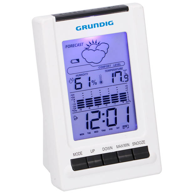 Grundig weerstation - thermometer - weersvoorspelling - klok, wekker, kalender
